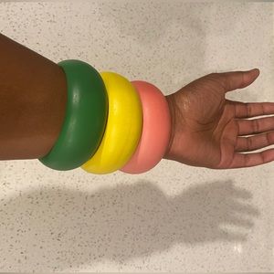 NWOT Colorful Wooden Bangles
